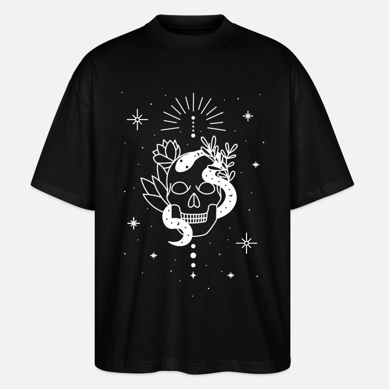 Trippy Occult Skeleton Serpent - T-shirt bio Blaster 2.0 coupe oversize Stanley/Stella Unisexe - noir