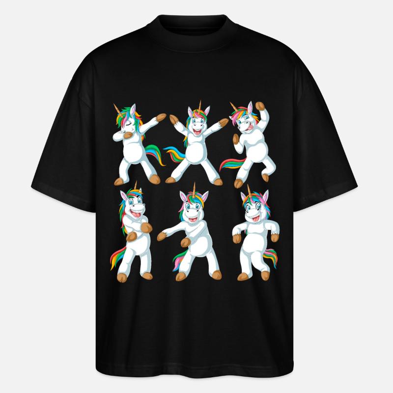 Einhorn Tupfen - Stanley/Stella Oversized Unisex Bio T-Shirt Blaster 2.0 - Schwarz