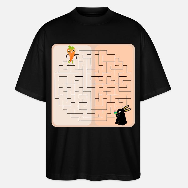 Labyrinth Bunny Easter Bunny - Stanley/Stella Oversized Unisex Organic T-shirt Blaster 2.0 - black