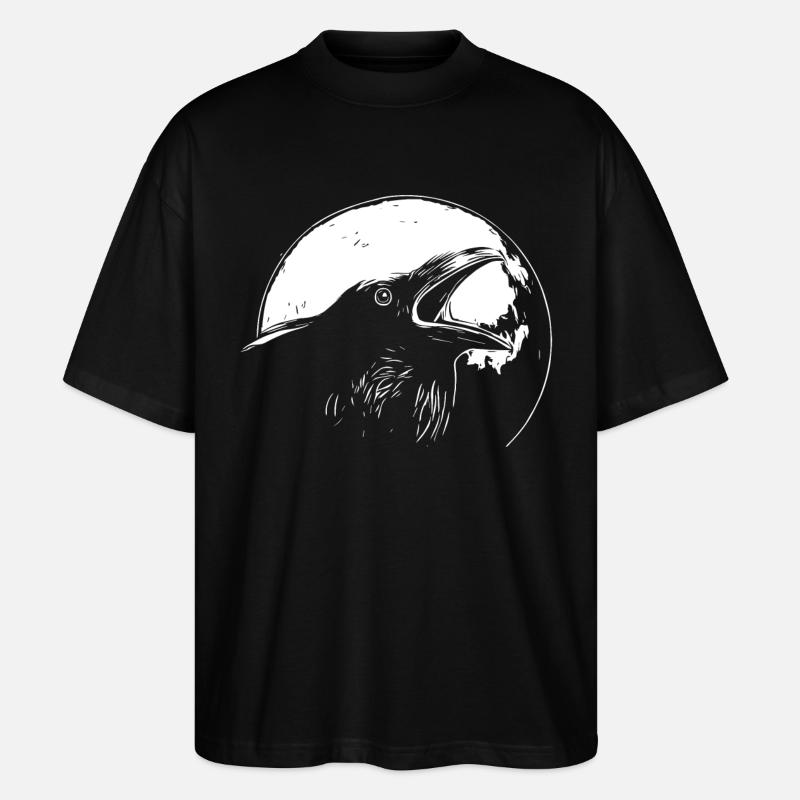 Rabe im Vollmond - Stanley/Stella Oversized Unisex Bio T-Shirt Blaster 2.0 - Schwarz