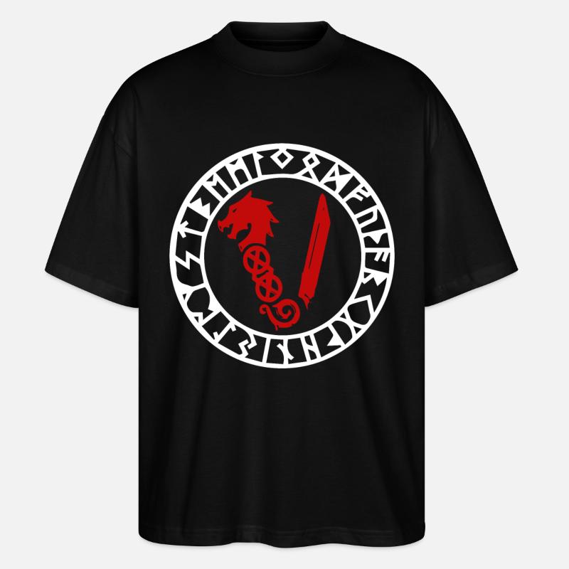 Symbol Der Wikinger - Stanley/Stella Oversized Unisex Bio T-Shirt Blaster 2.0 - Schwarz