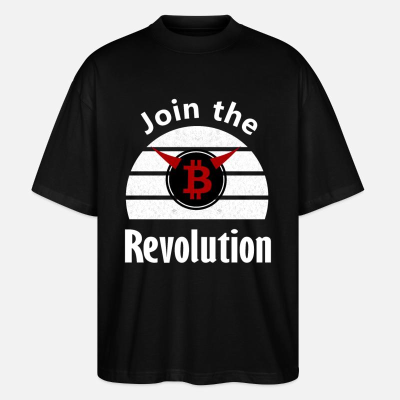 Der Coin Revolutionär - Stanley/Stella Oversized Unisex Bio T-Shirt Blaster 2.0 - Schwarz