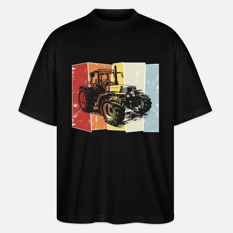 Tracteur Deutz style rétro - T-shirt bio Blaster 2.0 coupe oversize Stanley/Stella Unisexe - noir
