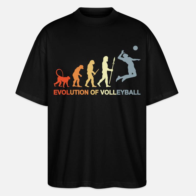 Evolution eines Volleyballspielers - Stanley/Stella Oversized Unisex Bio T-Shirt Blaster 2.0 - Schwarz