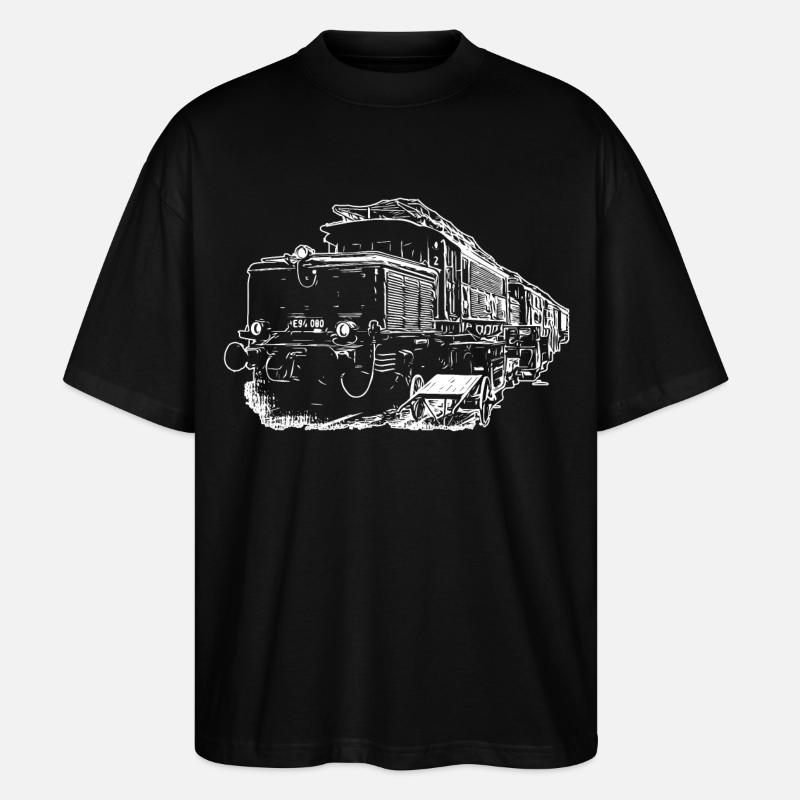 E94 Train Le Crocodile - T-shirt bio Blaster 2.0 coupe oversize Stanley/Stella Unisexe - noir