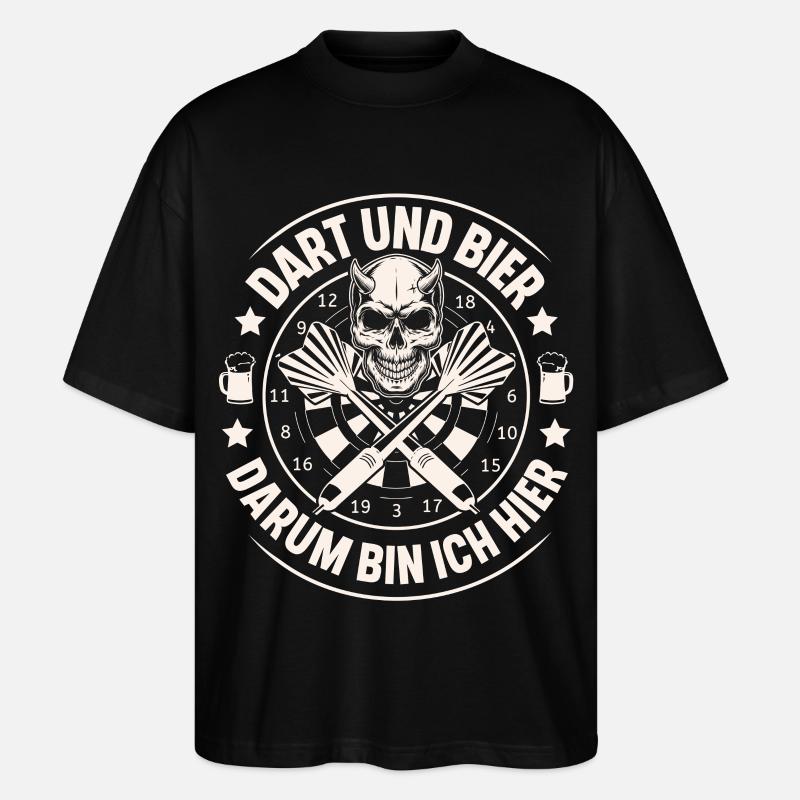 Dart Und Bier - Stanley/Stella Oversized Unisex Bio T-Shirt Blaster 2.0 - Schwarz