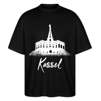 Kassel - Stanley/Stella Oversized Unisex Bio T-Shirt Blaster 2.0 - Schwarz - Vorne - Alina (178cm) & Michal (187cm)