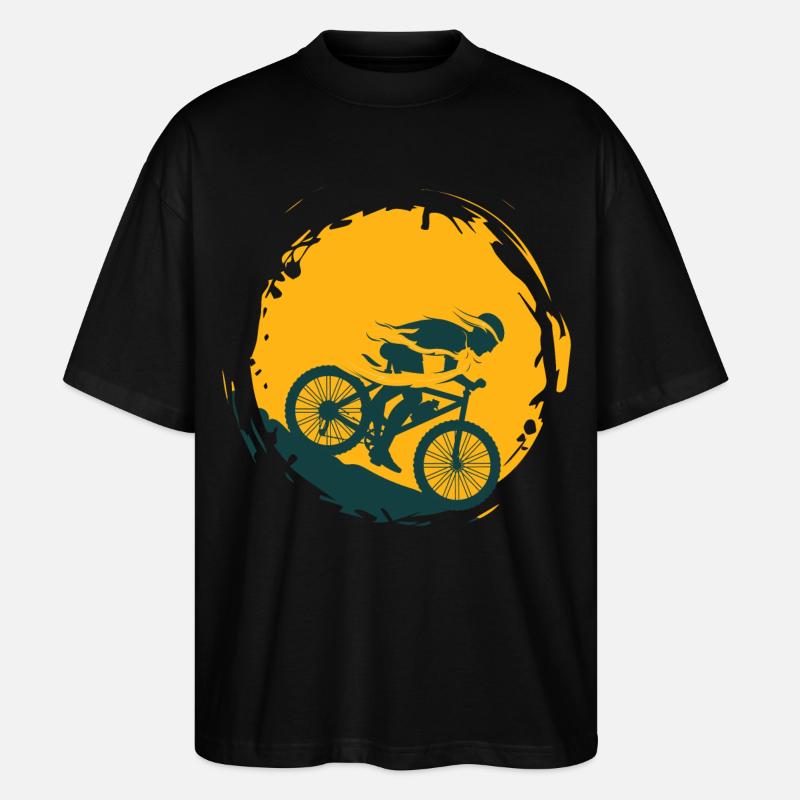 Mountainbiker mit Schwung - Stanley/Stella Oversized Unisex Bio T-Shirt Blaster 2.0 - Schwarz
