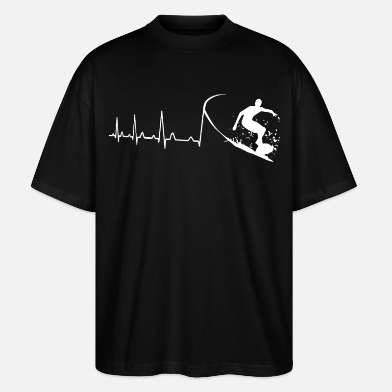 Surfer Herzschlag - Stanley/Stella Oversized Unisex Bio T-Shirt Blaster 2.0 - Schwarz