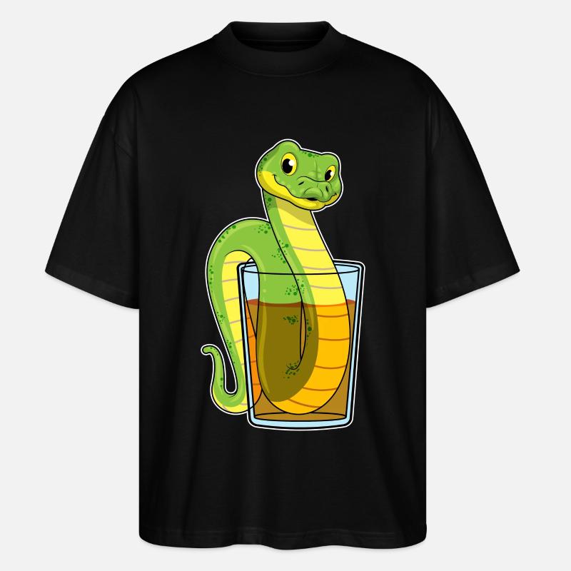 Schlange mit Saft - Stanley/Stella Oversized Unisex Bio T-Shirt Blaster 2.0 - Schwarz