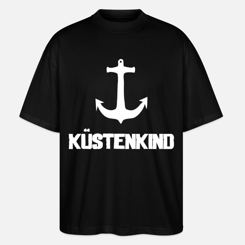 Küstenkind - Anker - Stanley/Stella Oversized Unisex Bio T-Shirt Blaster 2.0 - Schwarz