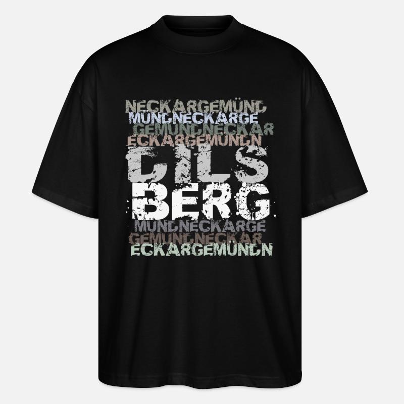 Neckargemünd - Dilsberg - Stanley/Stella Oversized Unisex Bio T-Shirt Blaster 2.0 - Schwarz
