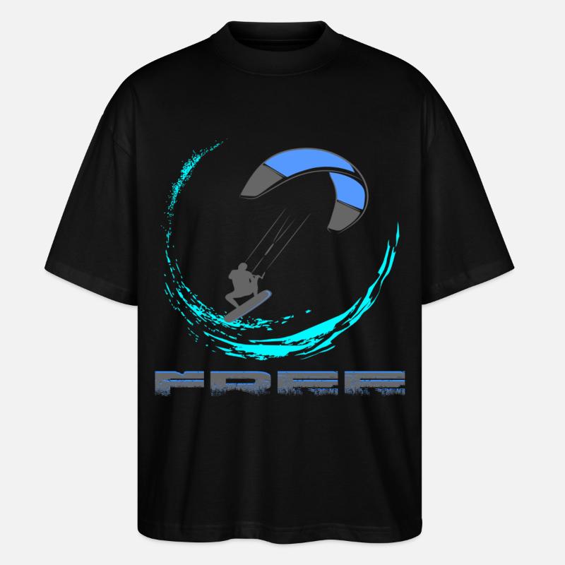 Kitesurfing - Stanley/Stella Oversized Unisex Organic T-shirt Blaster 2.0 - black