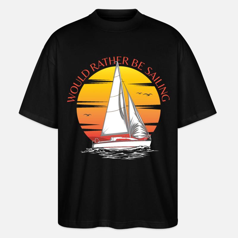Would Rather Be Sailing - Stanley/Stella Oversized Unisex Organic T-shirt Blaster 2.0 - black