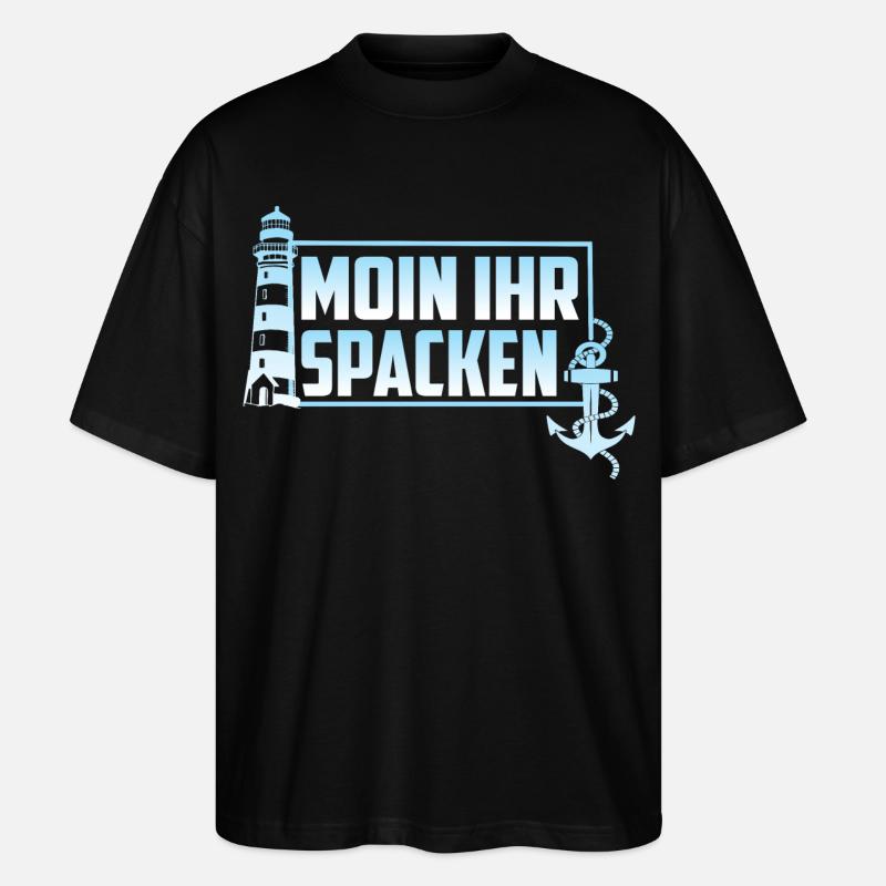 MOIN IHR SPACKEN - Stanley/Stella Oversized Unisex Bio T-Shirt Blaster 2.0 - Schwarz
