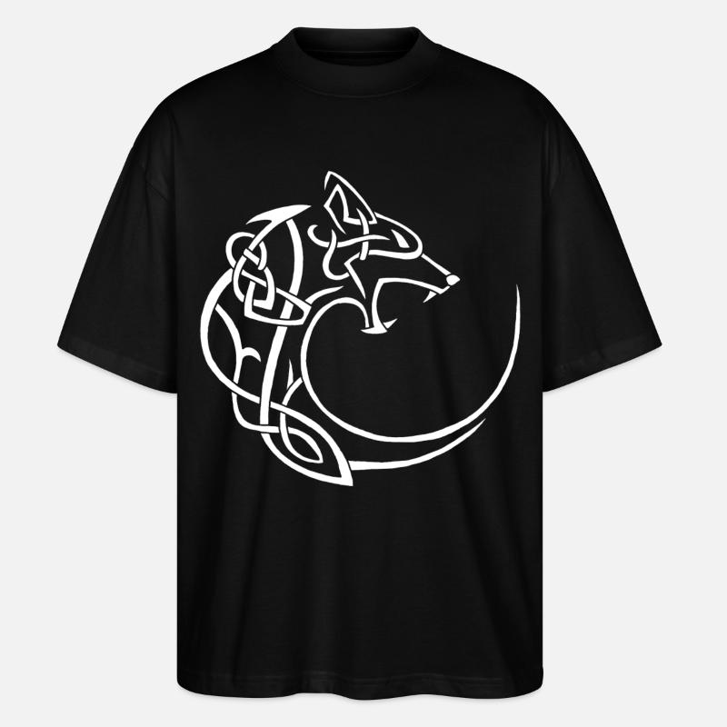 Weißer Mondwolf - Stanley/Stella Oversized Unisex Bio T-Shirt Blaster 2.0 - Schwarz