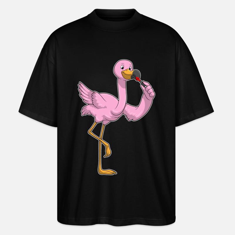 Flamingo Lippenstift - Stanley/Stella Oversized Unisex Bio T-Shirt Blaster 2.0 - Schwarz