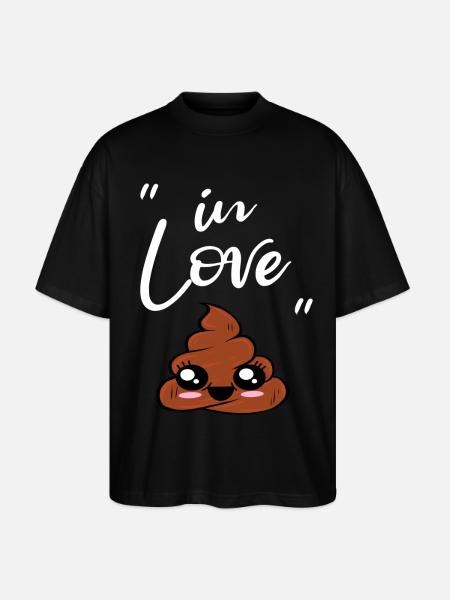 Jeg elsker lort sød lort bunke - Stanley/Stella Oversize Unisex Øko T-shirt Blaster 2.0 - sort