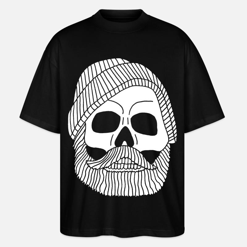 Crâne de marin pêcheur blanc - T-shirt bio Blaster 2.0 coupe oversize Stanley/Stella Unisexe - noir