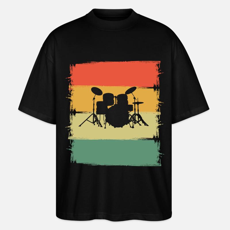 Schlagzeug - Stanley/Stella Oversized Unisex Bio T-Shirt Blaster 2.0 - Schwarz