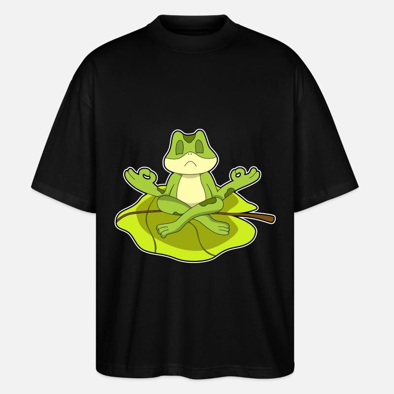 Grenouille méditant - T-shirt bio Blaster 2.0 coupe oversize Stanley/Stella Unisexe - noir