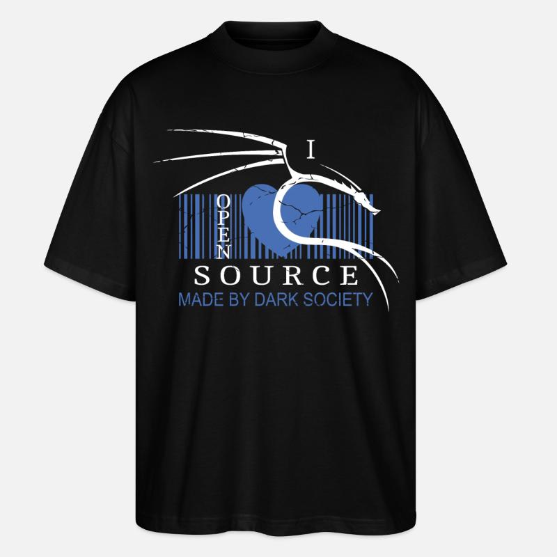 I Love Open Source Software - Stanley/Stella Oversized Unisex Bio T-Shirt Blaster 2.0 - Schwarz