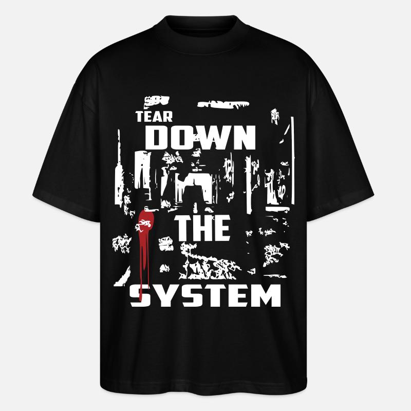 Zerstören Sie das System - Stanley/Stella Oversized Unisex Bio T-Shirt Blaster 2.0 - Schwarz