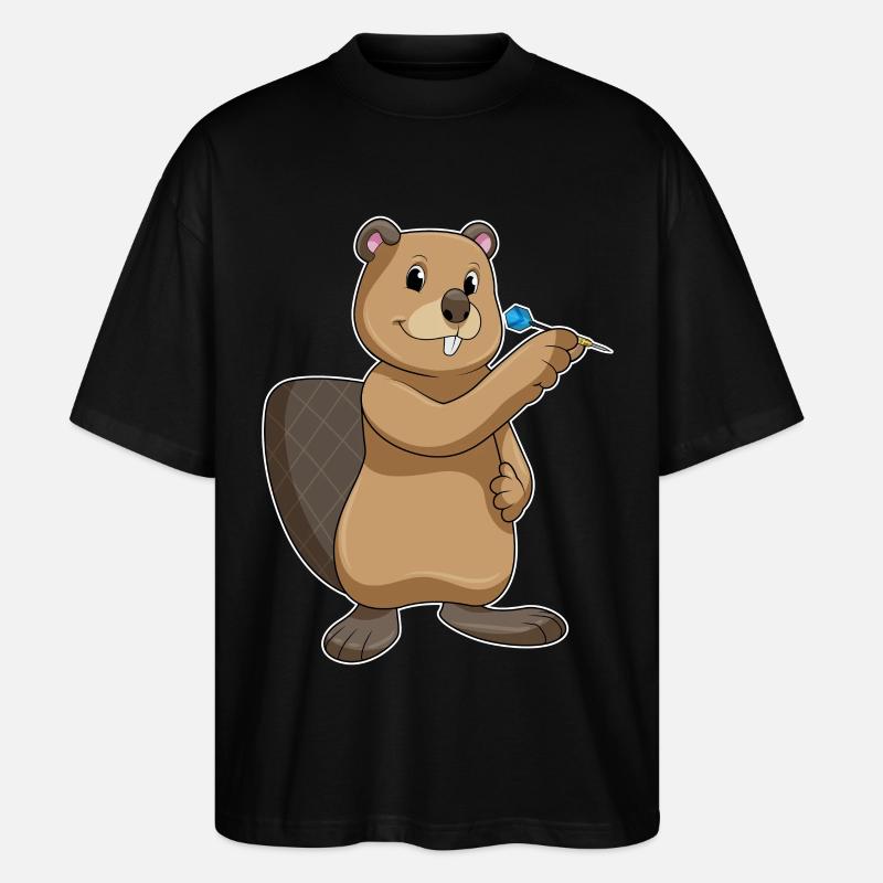 Biber Dart Dartpfeil - Stanley/Stella Oversized Unisex Bio T-Shirt Blaster 2.0 - Schwarz