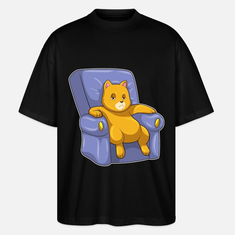 Chat avec canapé - T-shirt bio Blaster 2.0 coupe oversize Stanley/Stella Unisexe - noir