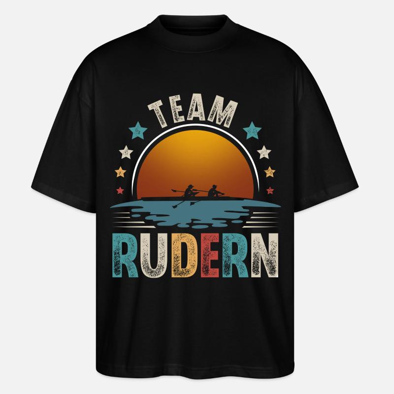 Rudern Ruderer Ruderboot Team - Stanley/Stella Oversized Unisex Bio T-Shirt Blaster 2.0 - Schwarz