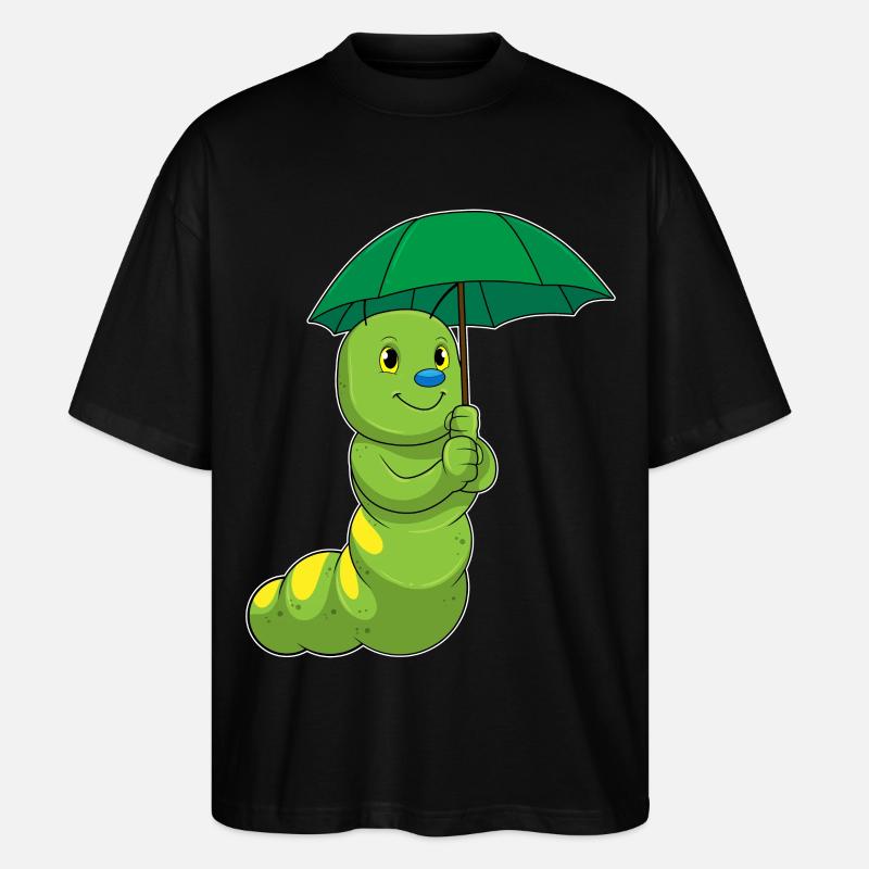Raupe Regenschirm - Stanley/Stella Oversized Unisex Bio T-Shirt Blaster 2.0 - Schwarz