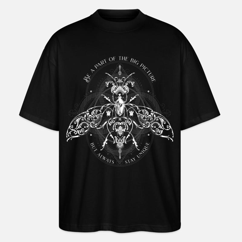 Insekten Muster Psychedelisch Bug Pattern - Stanley/Stella Oversized Unisex Bio T-Shirt Blaster 2.0 - Schwarz
