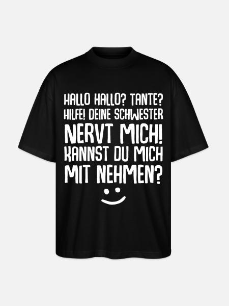Tante Nichte Neffe - Stanley/Stella Oversized Unisex Bio T-Shirt Blaster 2.0 - Schwarz