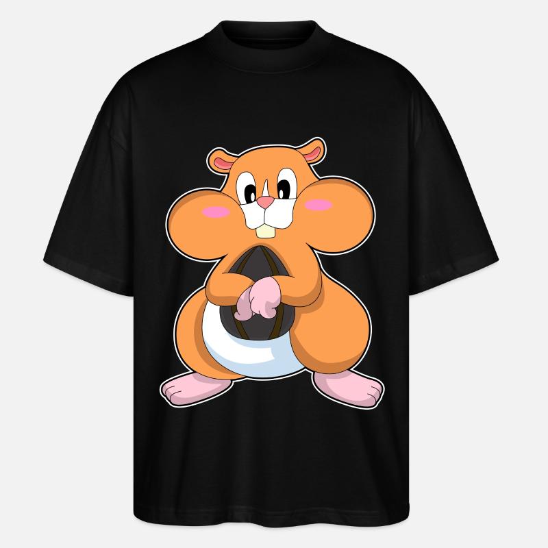 Hamster aux noix - T-shirt bio Blaster 2.0 coupe oversize Stanley/Stella Unisexe - noir