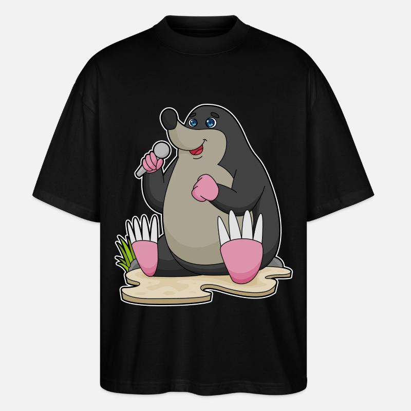 Mole Singer Microphone Singing - Stanley/Stella Oversized Unisex Organic T-shirt Blaster 2.0 - black