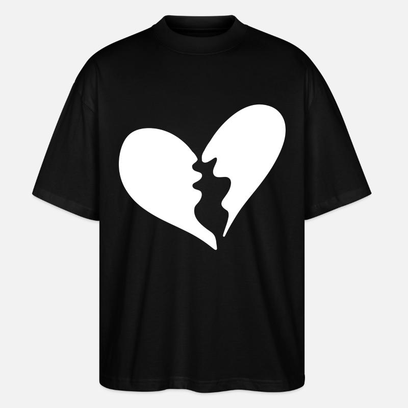 Gebrochenes Herz - Stanley/Stella Oversized Unisex Bio T-Shirt Blaster 2.0 - Schwarz
