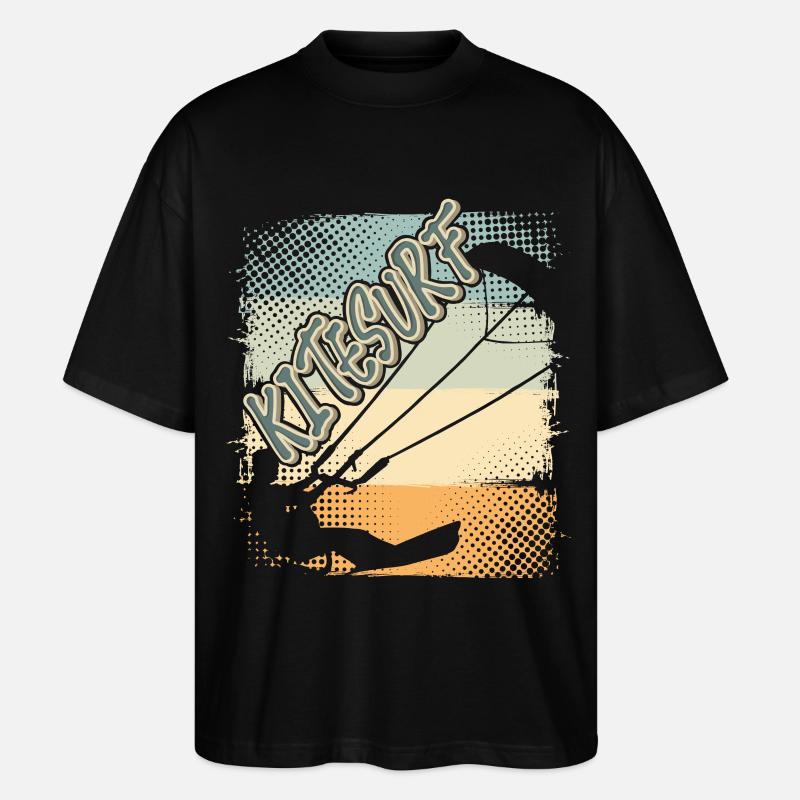 Kitesurfen Kitesurf Kitesurfer Kiteboard - Stanley/Stella Oversized Unisex Bio T-Shirt Blaster 2.0 - Schwarz