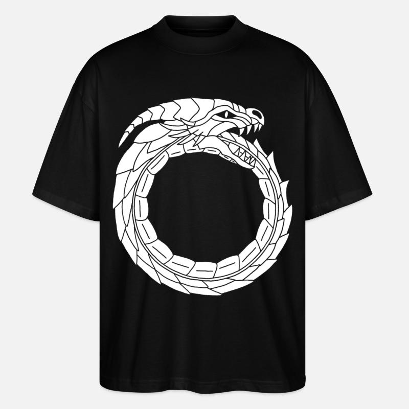 Dragon blanc dévoreur - T-shirt bio Blaster 2.0 coupe oversize Stanley/Stella Unisexe - noir