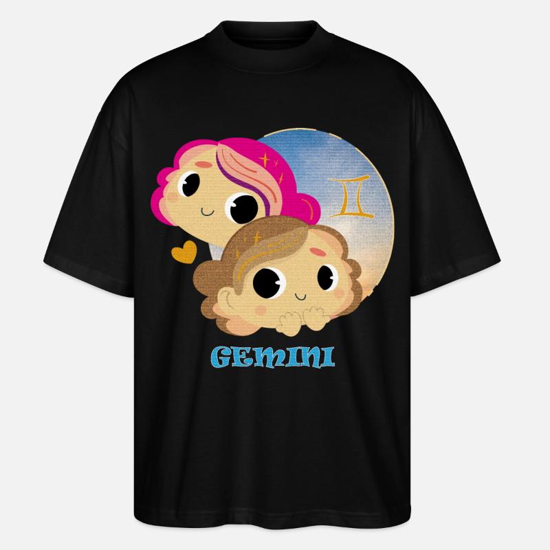 Sternzeichen Zwillinge - Stanley/Stella Oversized Unisex Bio T-Shirt Blaster 2.0 - Schwarz