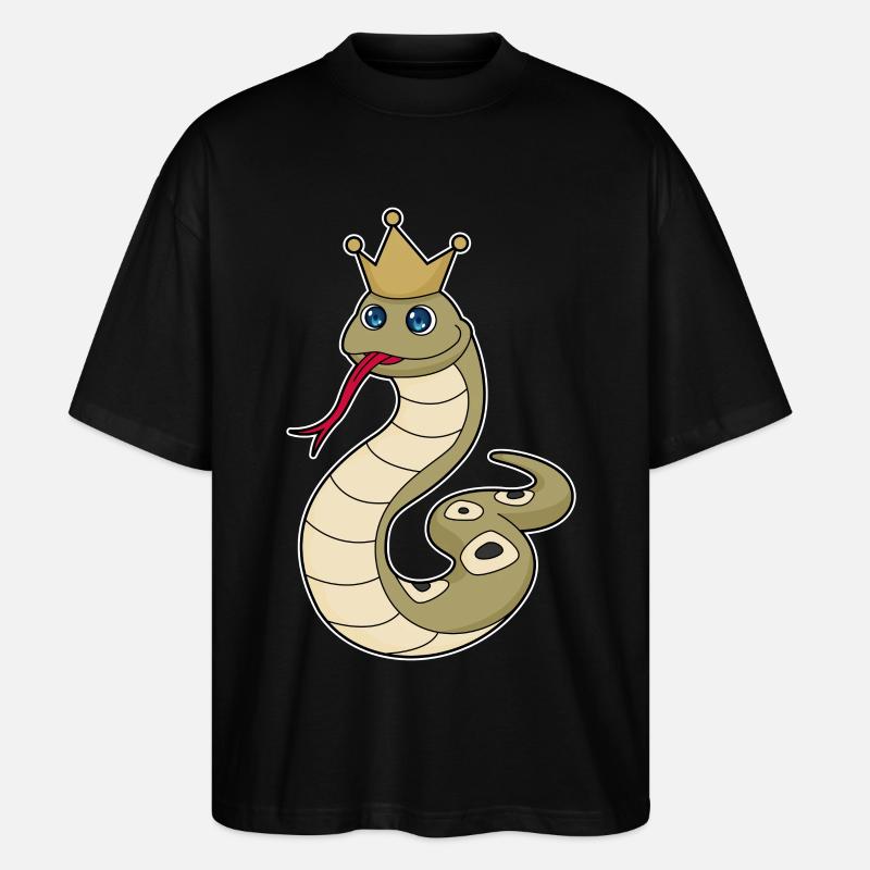 Serpent comme roi avec couronne - T-shirt bio Blaster 2.0 coupe oversize Stanley/Stella Unisexe - noir
