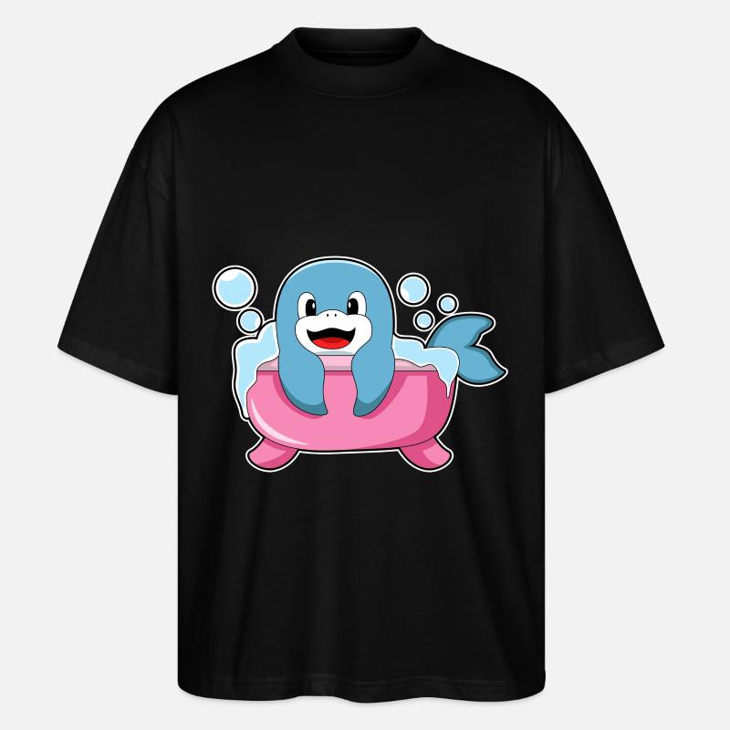 Dauphin dans la baignoire - T-shirt bio Blaster 2.0 coupe oversize Stanley/Stella Unisexe - noir
