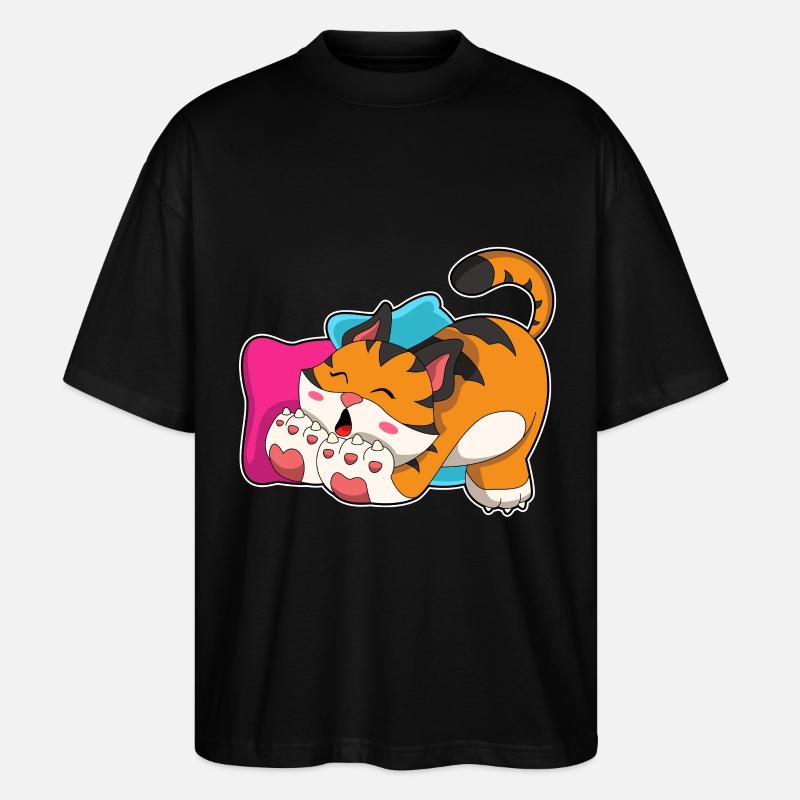 Tiger müde - Stanley/Stella Oversized Unisex Bio T-Shirt Blaster 2.0 - Schwarz