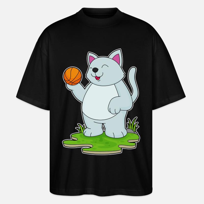Chat Basketteur Basketteur - T-shirt bio Blaster 2.0 coupe oversize Stanley/Stella Unisexe - noir