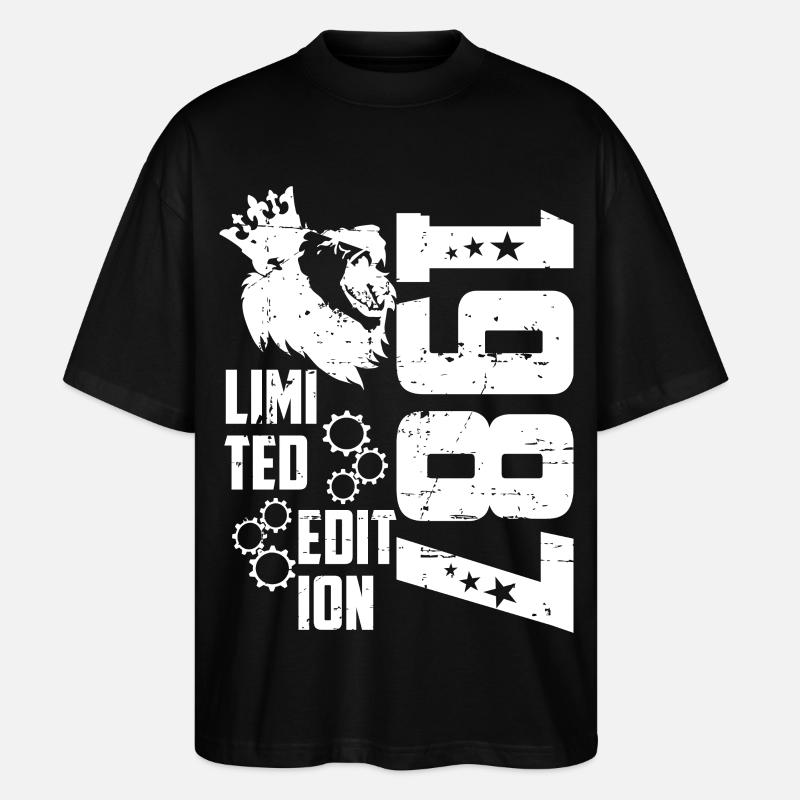 1987 Born Édition Limitée - T-shirt bio Blaster 2.0 coupe oversize Stanley/Stella Unisexe - noir