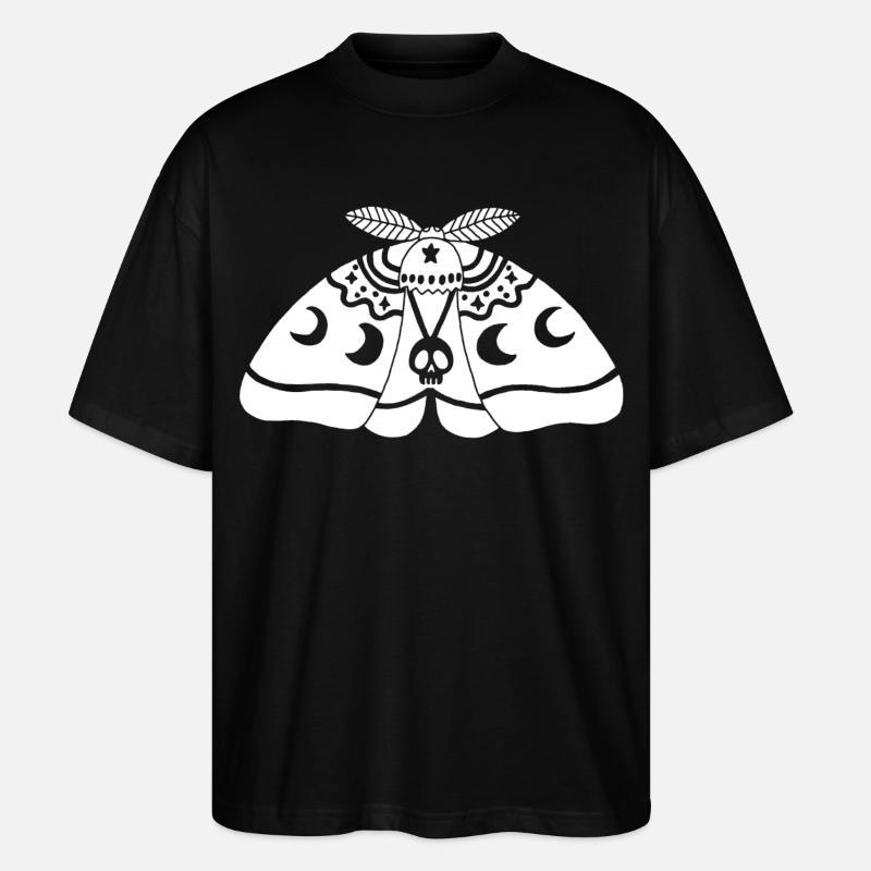 Papillon de nuit blanc - T-shirt bio Blaster 2.0 coupe oversize Stanley/Stella Unisexe - noir