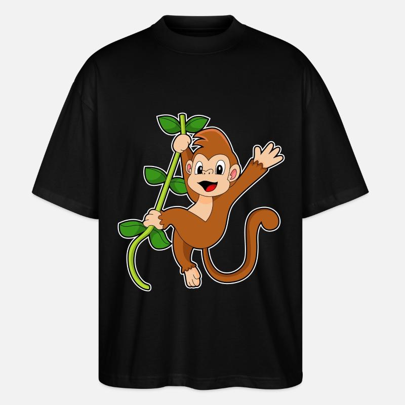 Affe im Urwald - Stanley/Stella Oversized Unisex Bio T-Shirt Blaster 2.0 - Schwarz