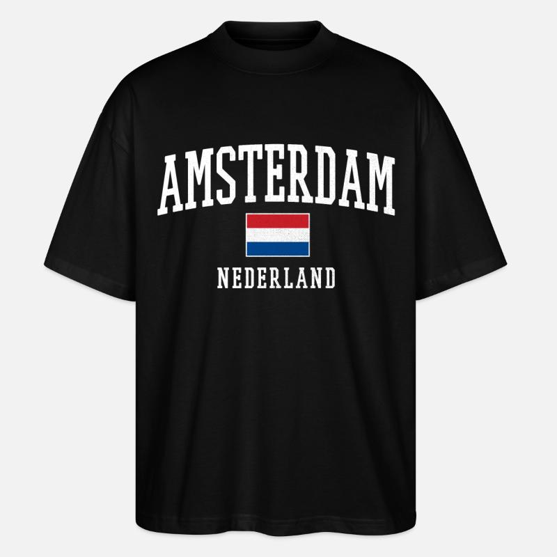 Amsterdam NL Flag Design - Stanley/Stella Oversized Unisex Bio T-Shirt Blaster 2.0 - Schwarz
