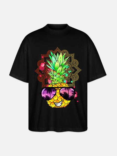 Pineapple Mandala - Stanley/Stella Oversized Unisex Organic T-shirt Blaster 2.0 - black