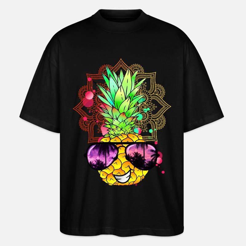 Pineapple Mandala - Stanley/Stella Oversized Unisex Organic T-shirt Blaster 2.0 - black