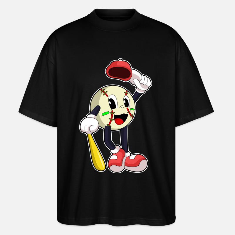 Baseball avec batte de baseball - T-shirt bio Blaster 2.0 coupe oversize Stanley/Stella Unisexe - noir